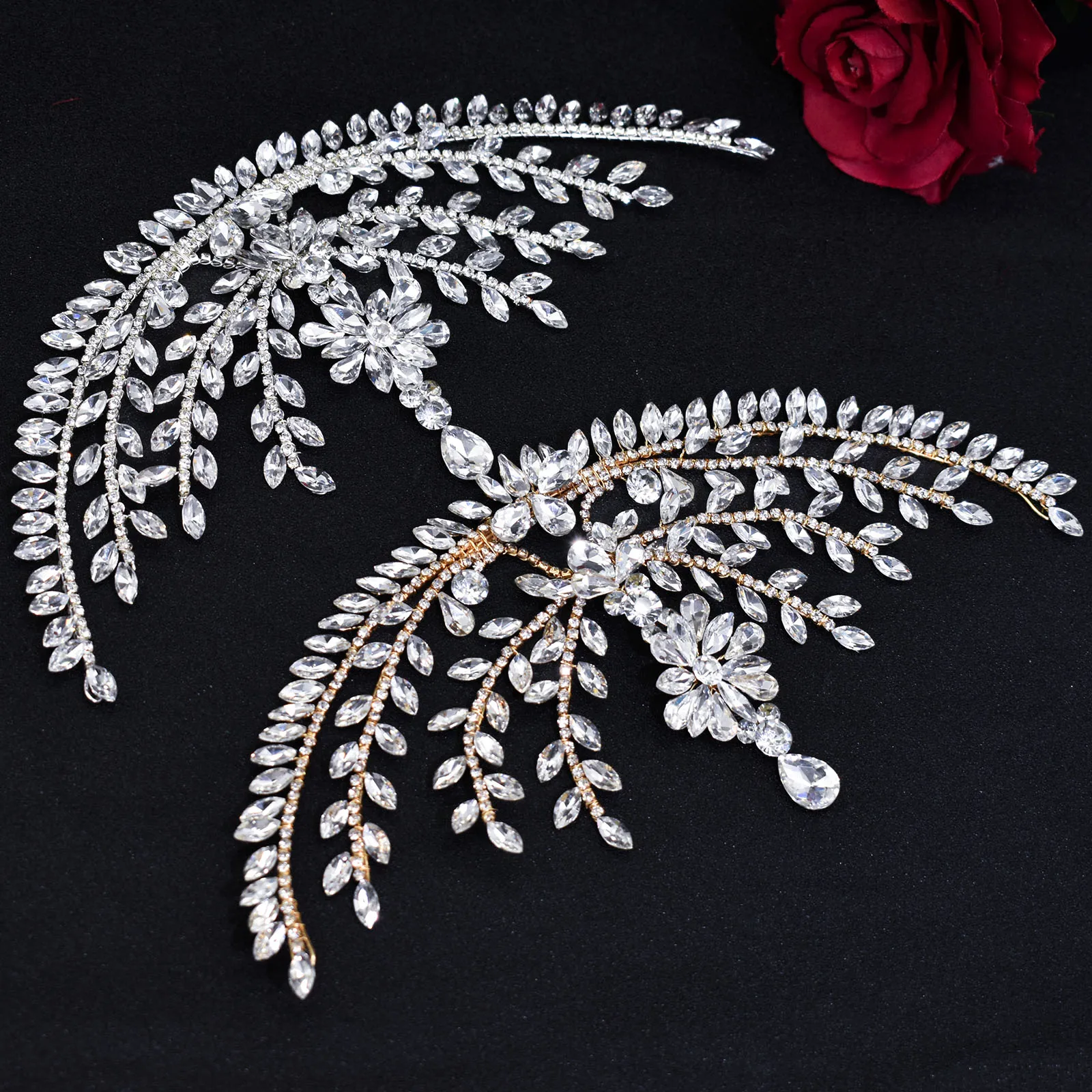 DZ009 Bridal Forehead Headband Women Headdress Bridal Hair Accessories Tiara Crystal Head Jewelry Headpiece Party Headwear