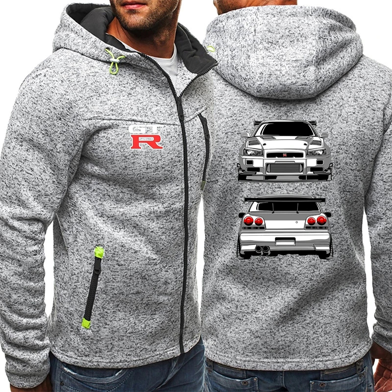 GTR JDM Car Hoodies Nissans Customized Own Logo Nissanes Men Wear Zipper Tide Jacquard Hoodies Fleece Fall Sweatshirts Jacket 58