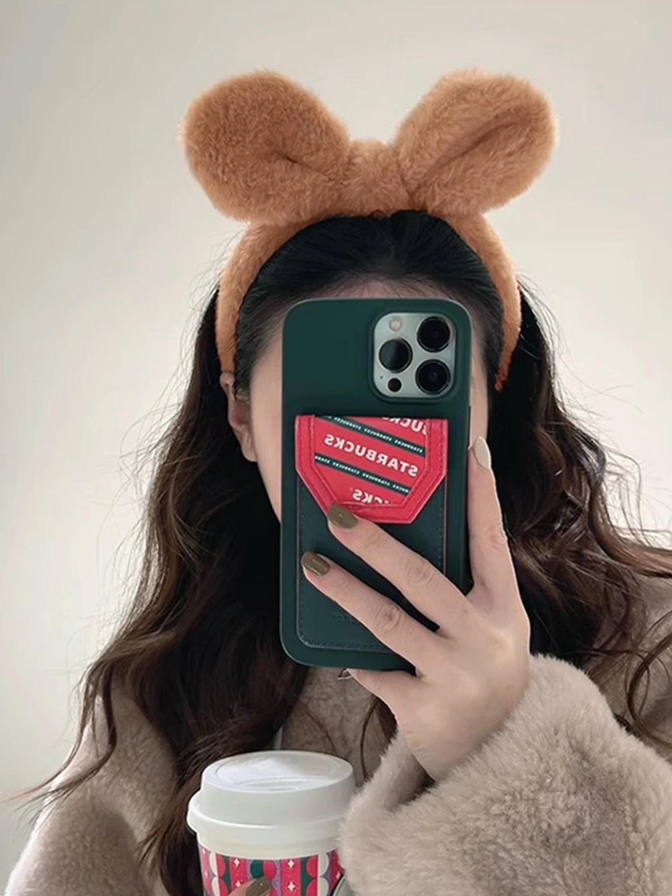 

1 Pcs Fashion Camel Plush Rabbit Ear Headbands For Women Girls Party Hair Accessories