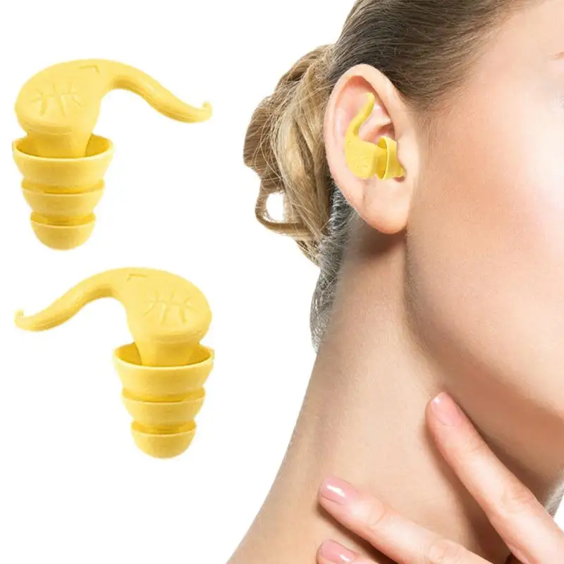 Noise Cancelling Ear Plugs Horn-Shaped Waterproof Silicone Earplugs Soft Ergonomic Ear Plugs Men & Women Earplugs For Swimming