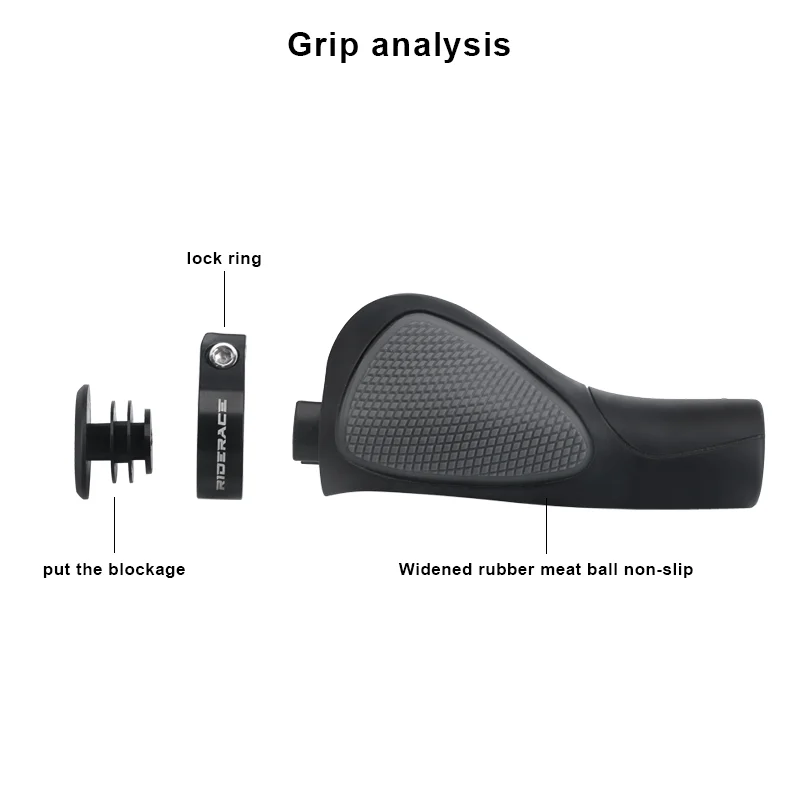 Mountain Bike Handlebar Cover Grips Comfortable Ergonomic Soft Rubber Anti-slip Lock on Handle Cycling Bicycle MTB Grip Bar End