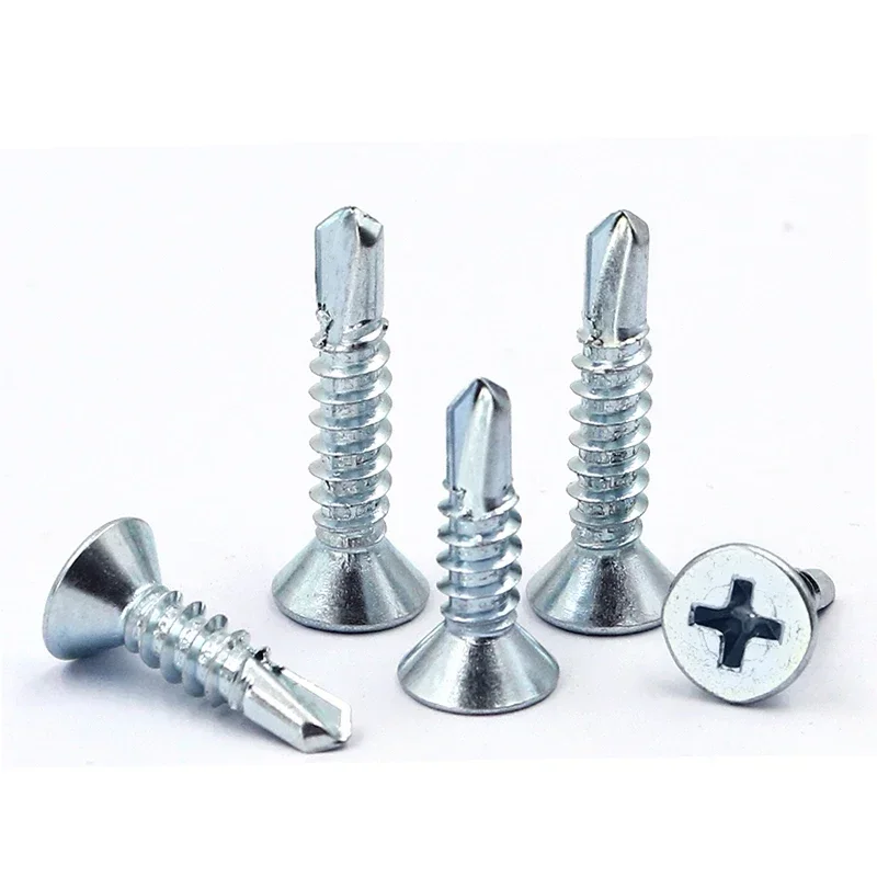 

500g Cross Recessed Countersunk Head Self-Drilling Screws With Tapping Screw Thread M3.5-M4.8