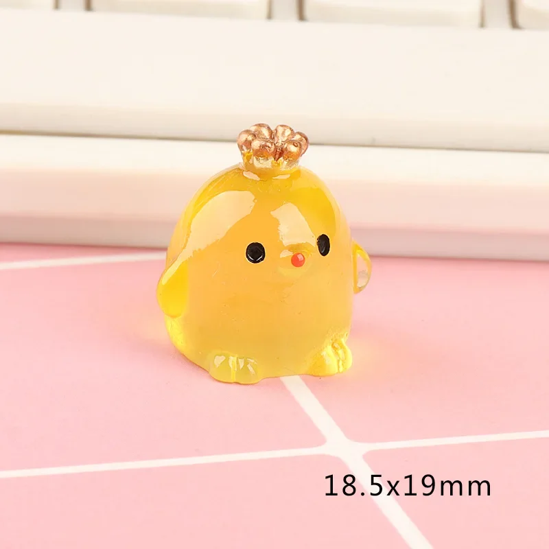 Mini Fluorescence Crown Chicken Moss Toy Microlandscape Miniature Chick Figurines Fairy Garden Accessories Home Decor Crafts