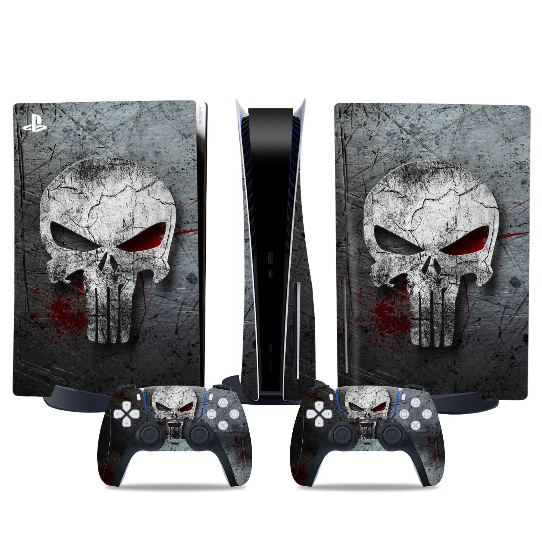 ملصق جلد قرص PVC بتصميم جمجمة ، ملصق جلد فينيل