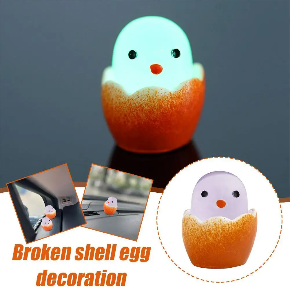 1PC random Broken Egg Decoration Cute Miniatures Broken Fairy Eggs At Garden Accessories Eggs Glow Diy Egg Luminous Night F0O2