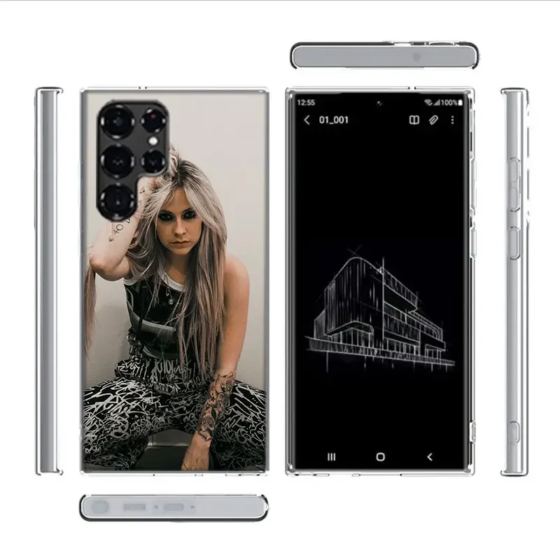 Piosenkarka Avril Lavigne okładka do Samsung Galaxy S21 S20 FE S23 S22 S24 Ultra etui na telefon S10 S10E S8 S9 Plus S7 Edge Clear Coque Lu