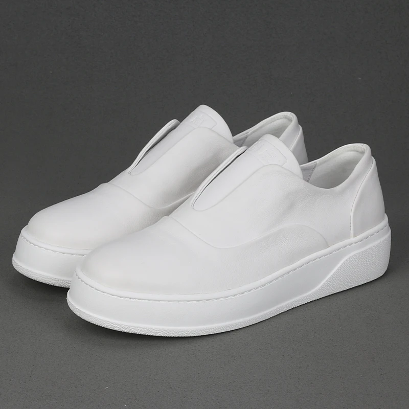 

New Men's Cowhide Fashion Versatile Thick Sole Elevated Lightweight Comfortable Trendy Shoes