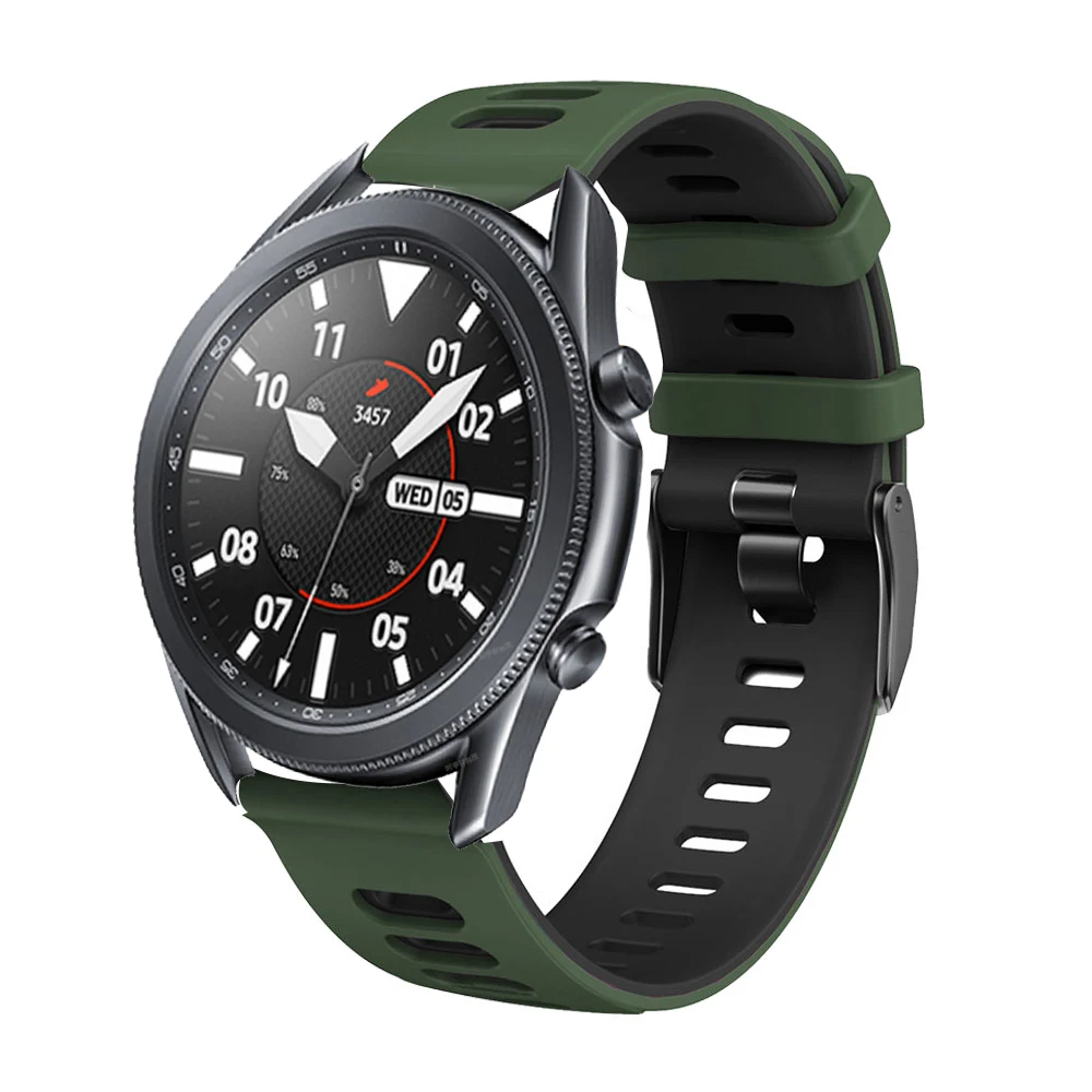 

Для Samsung Galaxy Watch 3, 45 мм, двухцветный ремешок для часов, спортивный браслет, 22 мм, ремешок для часов для Galaxy Watch 46 мм