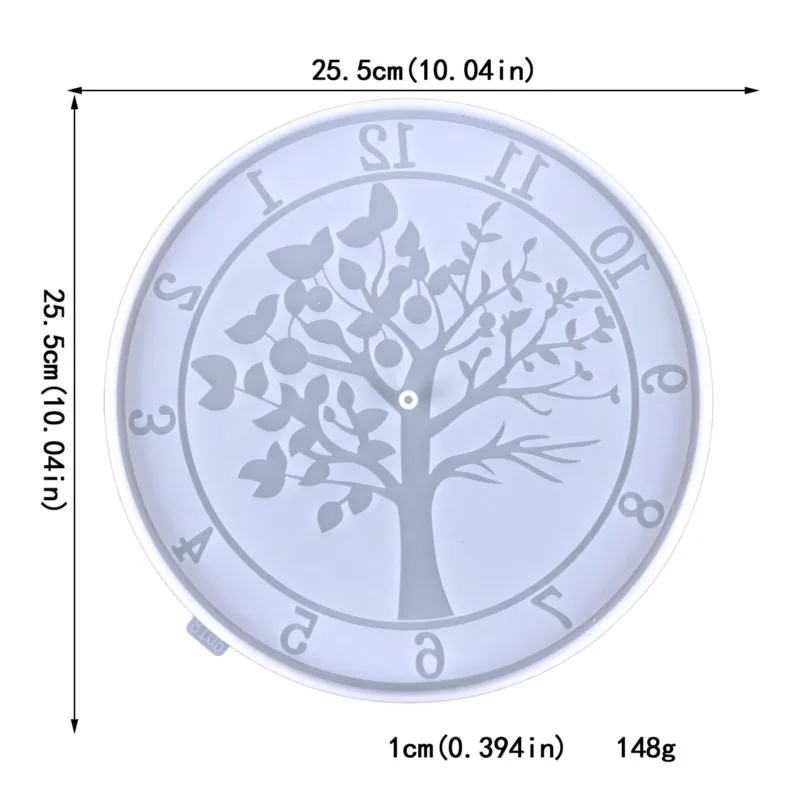 Tree Clock Epoxy Resin Silicone Mold Arabic Numerals Gypsum Casting For FIY Wall Home Decor Handicrafts Art Supplies Material