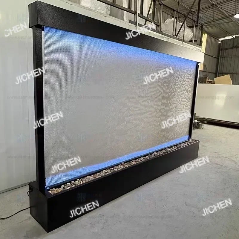 

HsMetal Water Curtain Hotel Interior Decoration Stainless Steel Mesh Water Curtain Numerical Control Fountain Flowing Water Meta