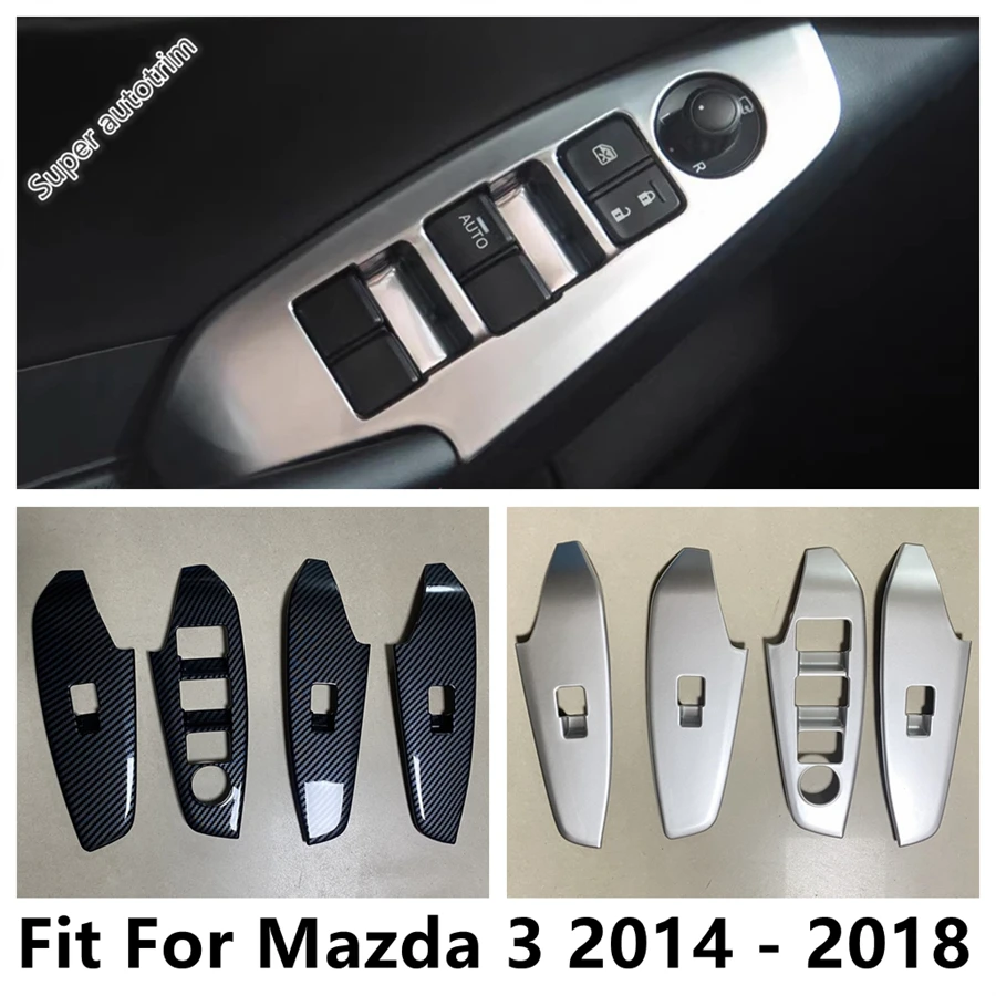

For Mazda 3 2014 - 2018 Accessories Car Inner Door Armrest Window Lift Button Control Panel Decoration Cover Trim Matte Interior