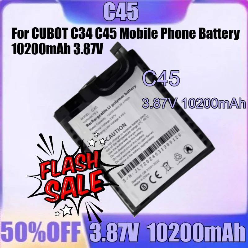 

For CUBOT C34 C45 Mobile Phone Battery 10600mAh 3.87V New C34 C45 High Quality Battery