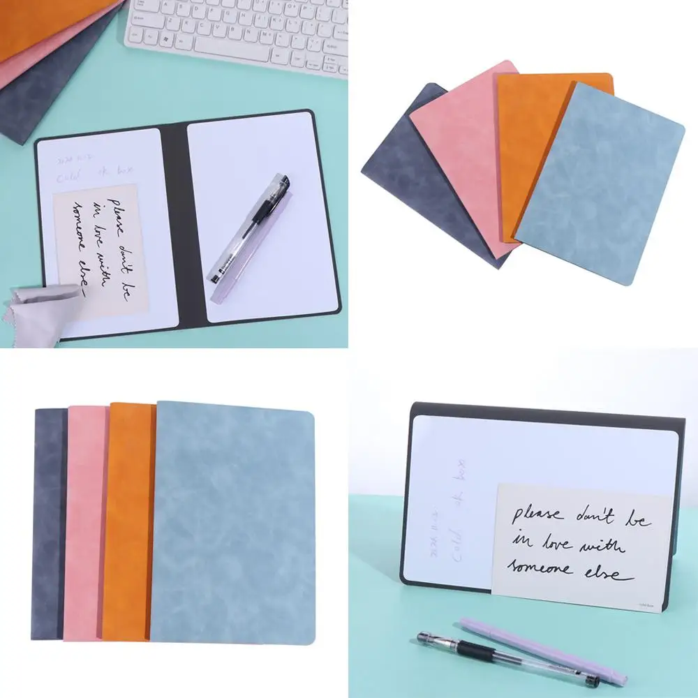 A5 Whiteboard Notebook Reusable Erasing Whiteboard Notepad Message Note Business Drawing Graffiti Doodle Memo Pad