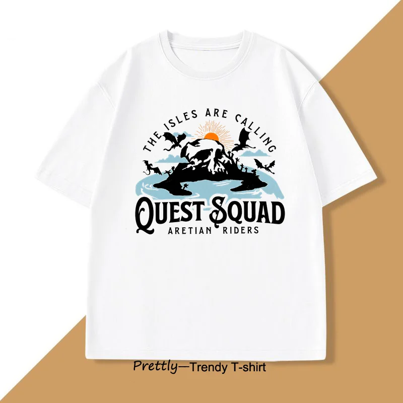 Quest Squad Dragon Rider T-shirt Fourth Wing Merch Xaden Riorson T Shirt Men Women Causal Cotton Short Sleeve Men's T-shirts