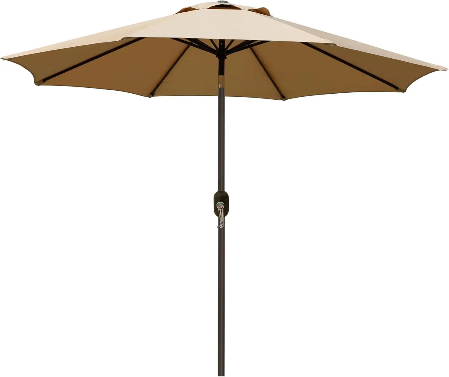 

9' Outdoor Patio Umbrella with 8 Sturdy Ribs, Push Button Tilt and Crank for Yard or Market