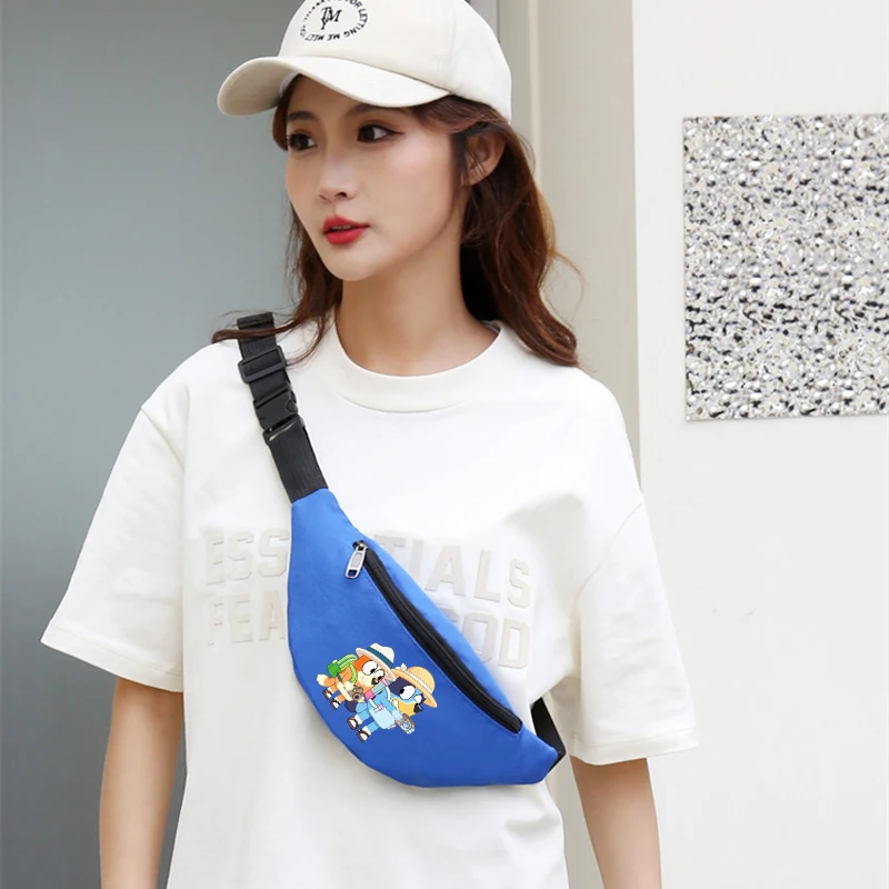 Blueys Bingo Waist Bag Men Women Anime Fashion Sports Fitness Portable Mobile Phone Pouch Hip Hop Chest Pack Children Coin Purse