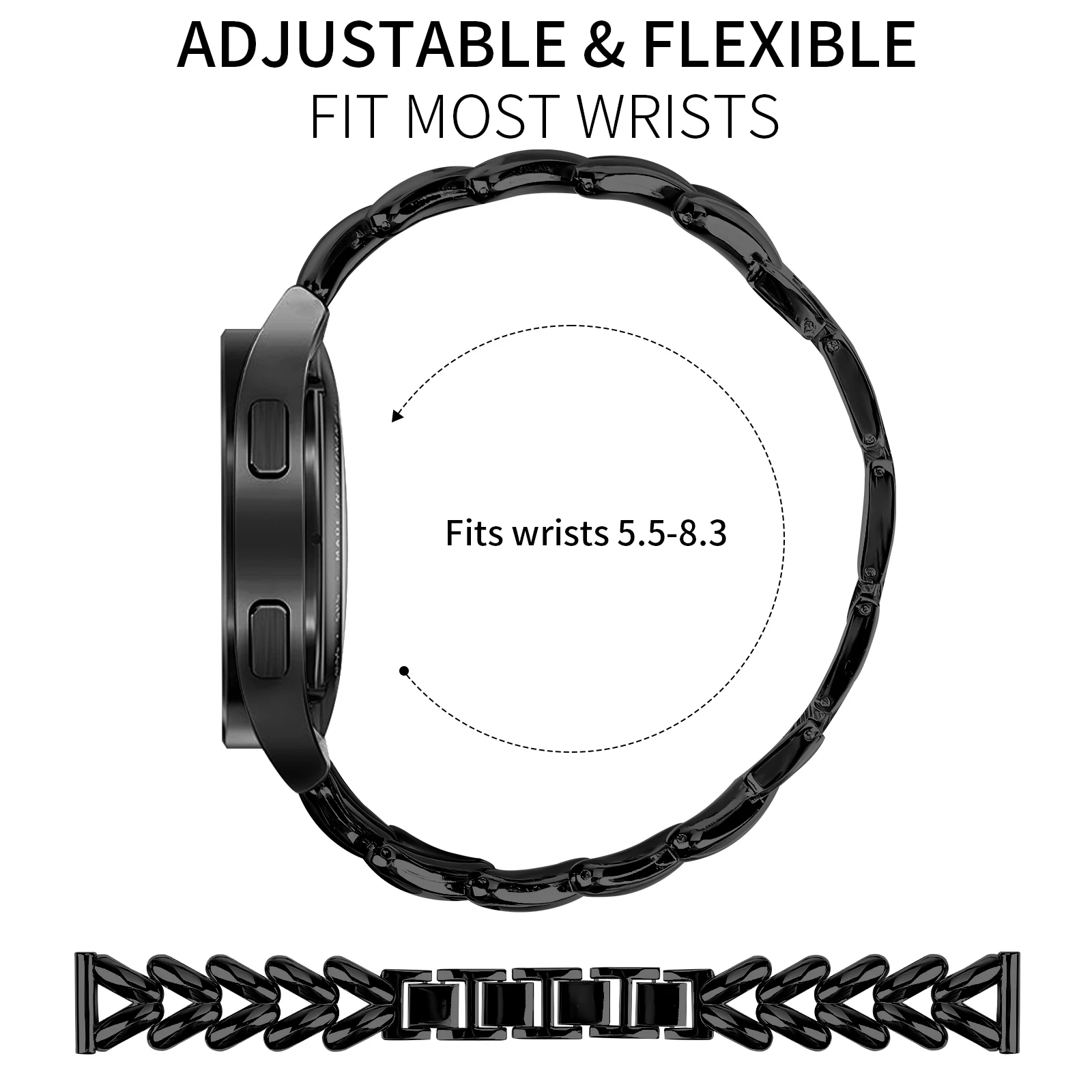 20 มม.สําหรับ Samsung Galaxy Watch 7 6 5 4 5Pro เกียร์ S3 6 4 คลาสสิกโลหะสําหรับ Huawei Watch 2 GT3 /2 42 มม.สร้อยข้อมือโลหะ