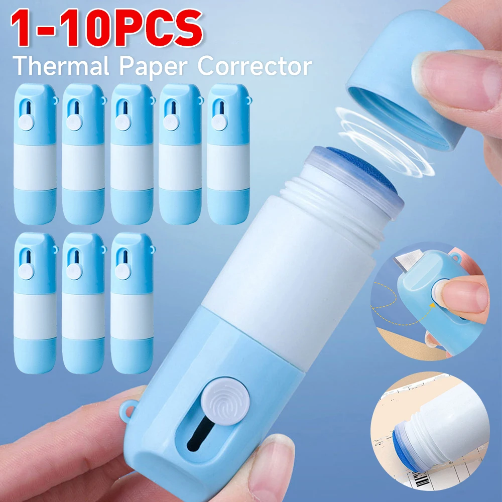 1-10pcs Thermal Paper Data Protection Fluid with Unboxing Knife Durable Thermal Paper Correction Fluid Eraser for Home Office