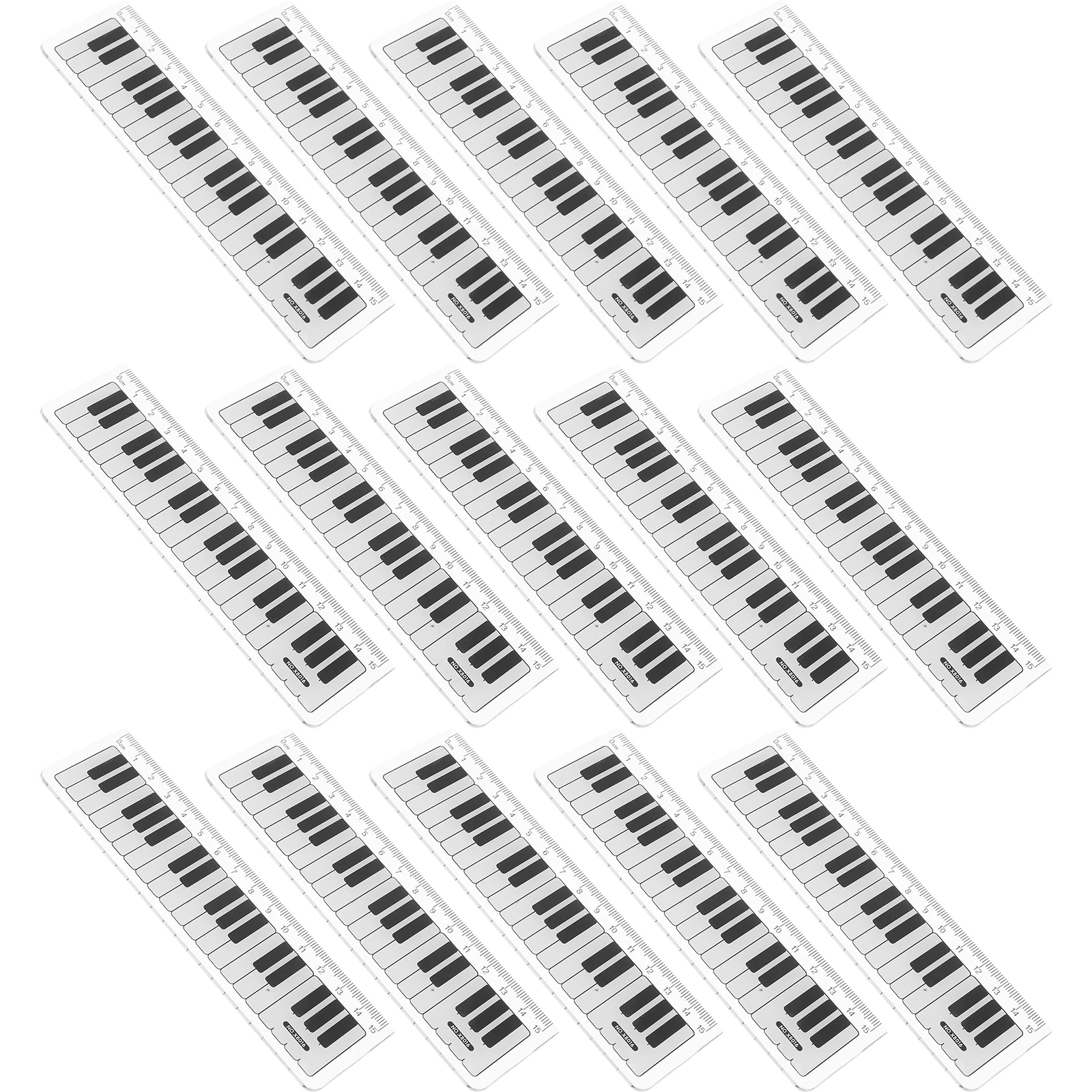 15 قطعة مسطرة موضوع الموسيقى لتصميم لوحة مفاتيح البيانو البلاستيك الشفاف أداة قياس مستقيمة الرسم القرطاسية المدرسية #5