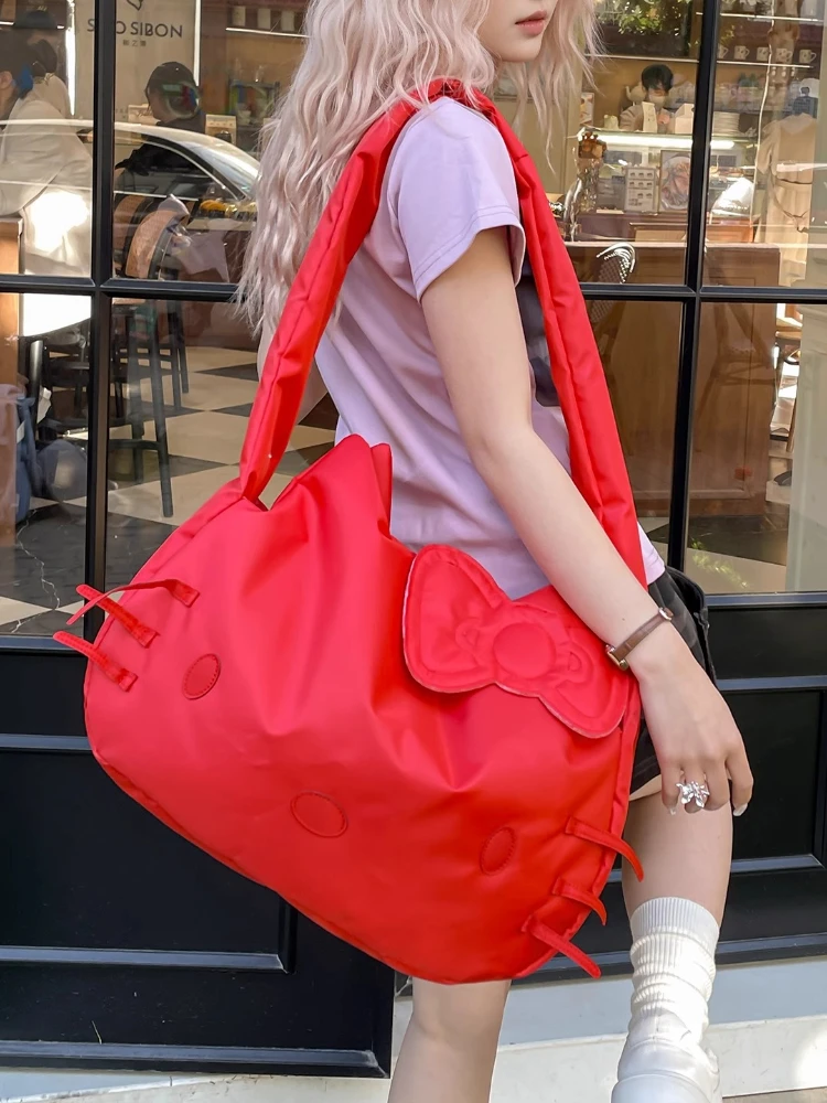 Kawaii Hello Kitty sacs à bandoulière grande capacité 2025New Design Sense loisirs voyage sac de banlieue pour filles femmes Peluche point