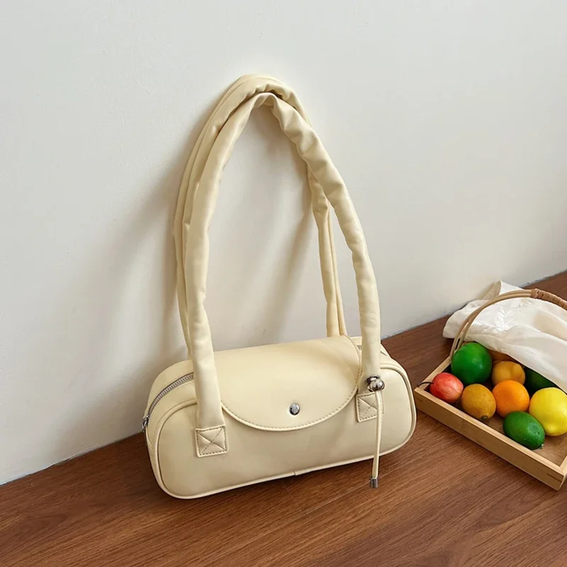 

High-Grade Textured Women Shoulder Bags Simple Versatile PU Leather Underarm Bag Female Daily Out Handbags