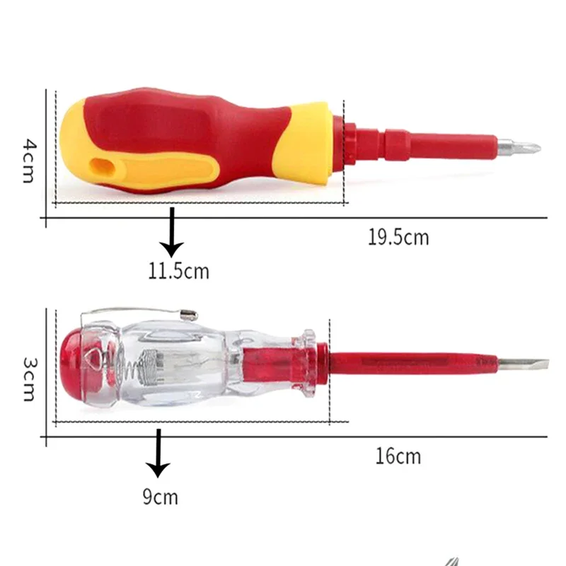 8/13/14pcs Insulated Screwdriver Set Cross-Shaped Slotting Square Tips Insulated Multi-function Repair Hand Tools Interchangeabl