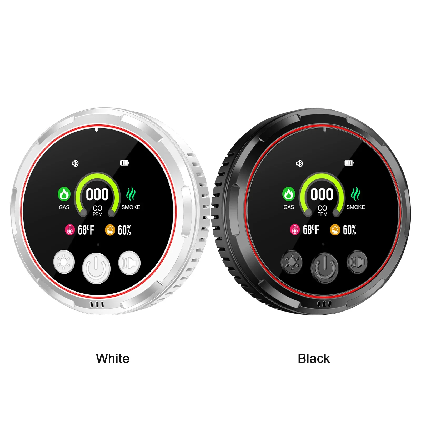 Carbon Monoxide Detector Smart Home Temperature and Humidity 5 in 1 Composite Gas Tester Alarm
