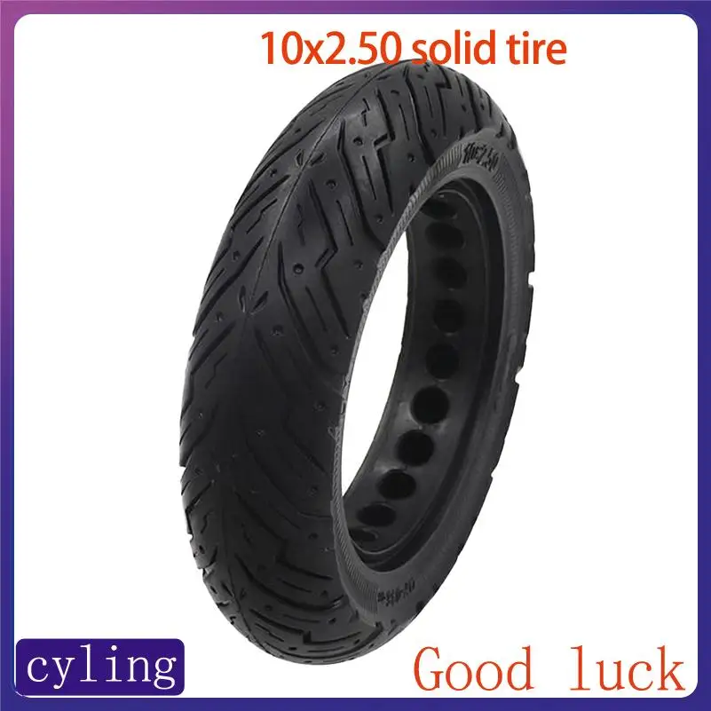 

10-дюймовая шина для электросамоката 10x2.50, цельная шина с сотовой структурой, высокоэластичная резина, устойчивая к проколам.