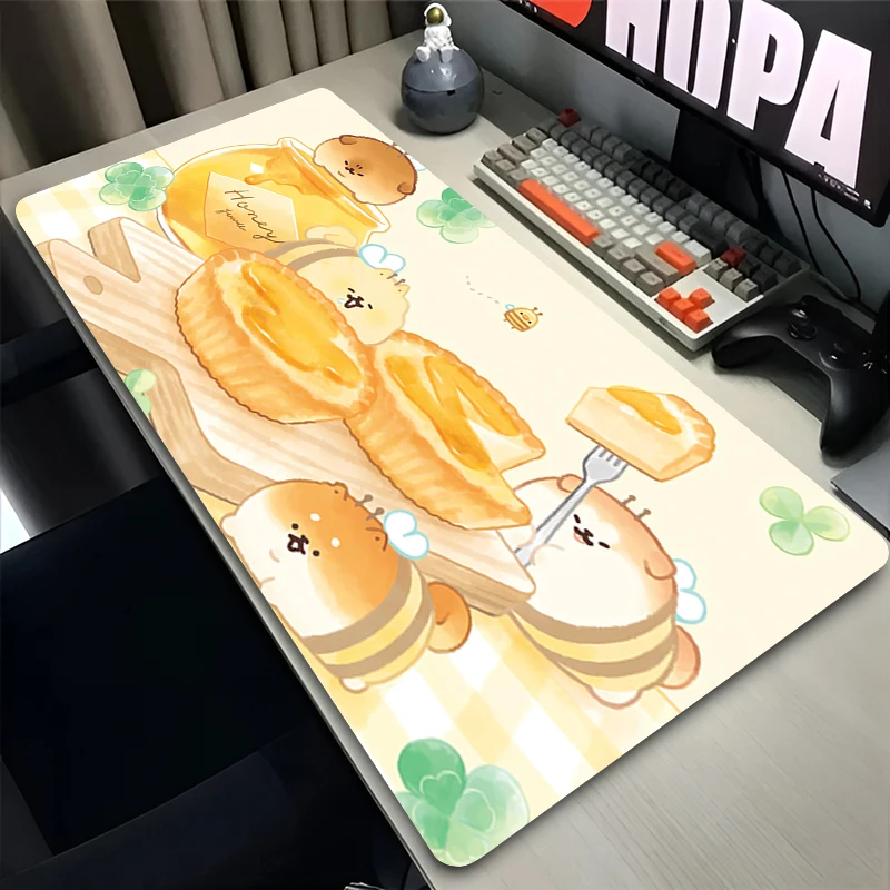 Alas Mouse PC Karet Anti Selip HD Alas Mouse Laptop Gamer Kabinet Alas Keyboard Komputer Kantor Meja Gaming Alas Mouse Anjing Roti Lucu