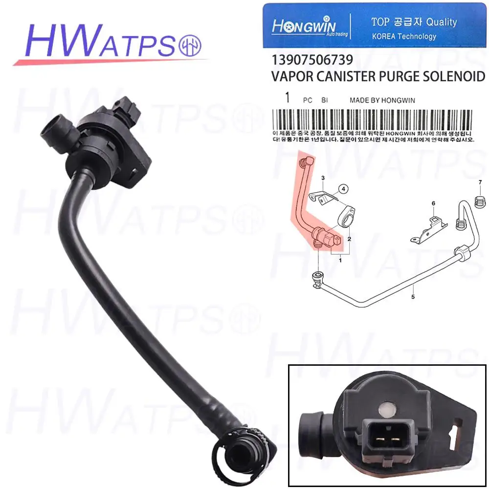 For BMW 545i E60/E61 645Ci E63/E64 735i / 735Li E65/E66 745i/745Li E65/E66 X5 4.4i E53(SAV) 4.8is Purge Solenoid 13907506739
