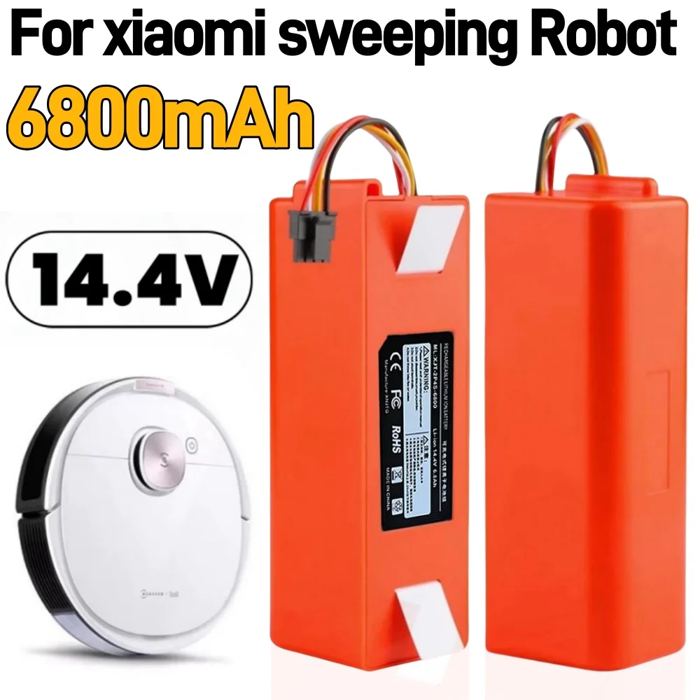 

Литий-ионный аккумулятор для пылесоса Xiaomi Mijia1S Roborocks, 14,4 В, 6800 мАч, аксессуары для робота-пылесоса