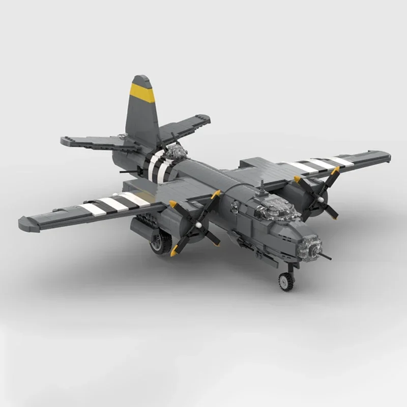 Military Aircraft Model Moc Building Bricks B-26 Maurauder Fighter Technology Blocks Gifts Christmas Toys DIY Sets Assembly