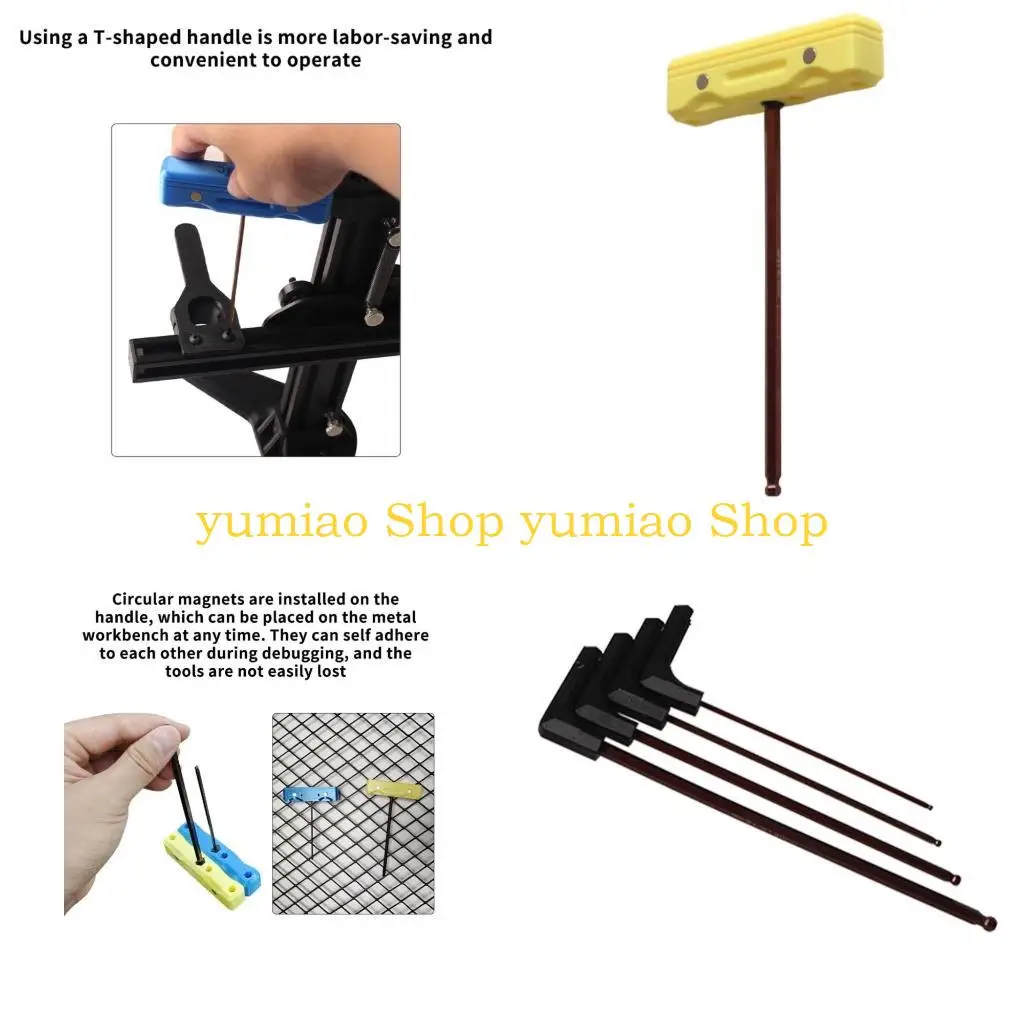 

587B T Handle Wrench Set 3D Printed Handle Holder 1.5mm 2mm 2.5mm 3mm 4mm 5mm for 3D Printers