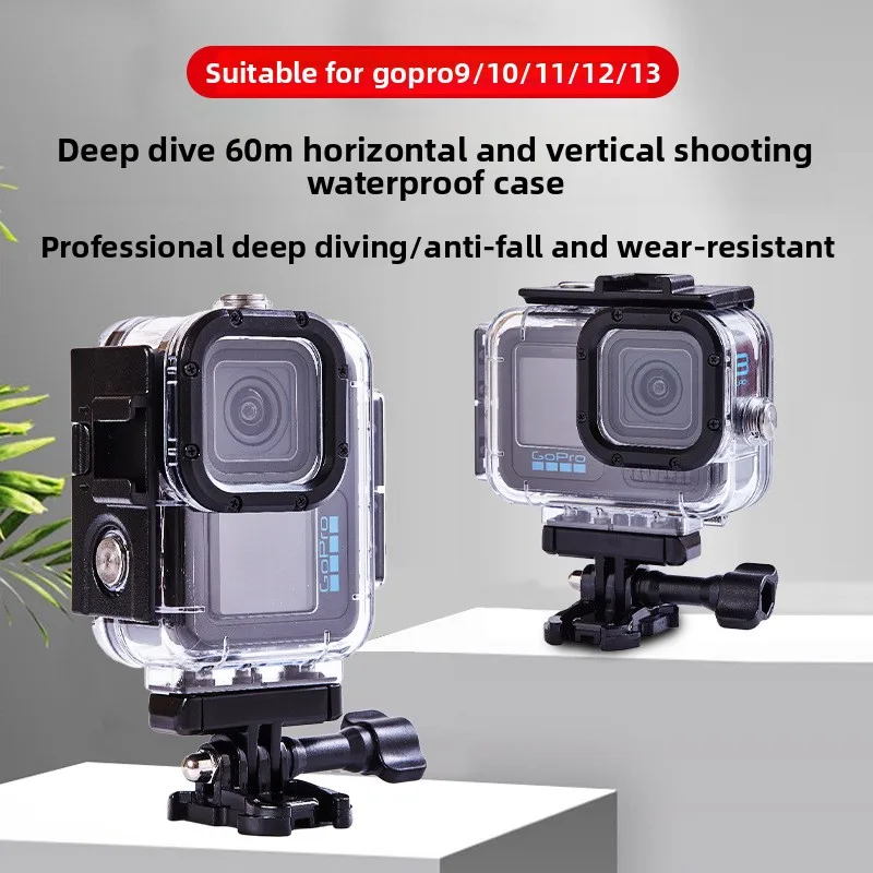 

60m Underwater Diving Shell for GoPro 13/12/11/10/9 Magnetic Base Quick Release Waterproof Case Cover Action Camera Accessories