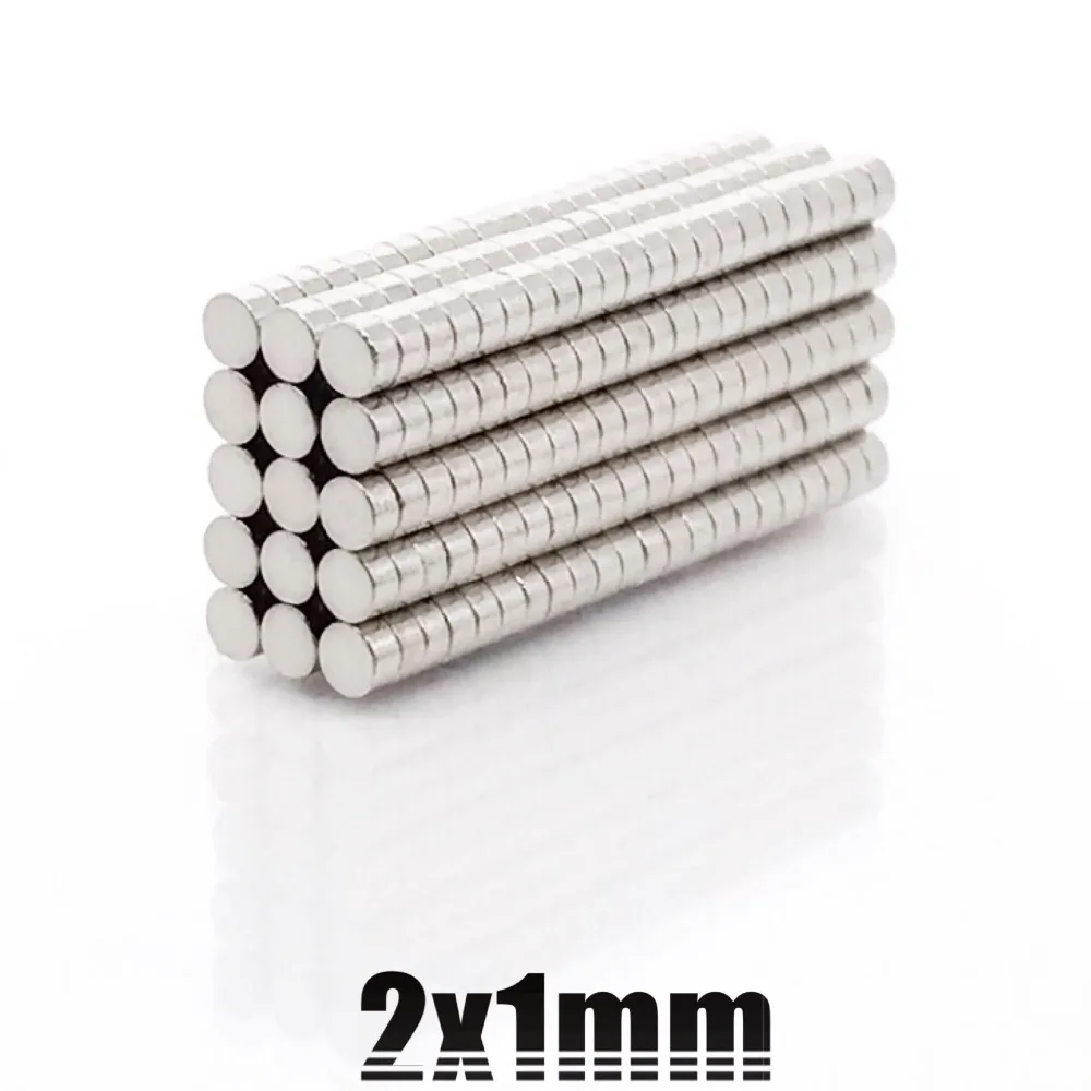 10~10000PCS 2x1 Small Round Magnet 2*1mm Neodymium Powerful Magnetic 2x1mm Permanent NdFeB Strong Magnet 2*1 mini Disc magnet