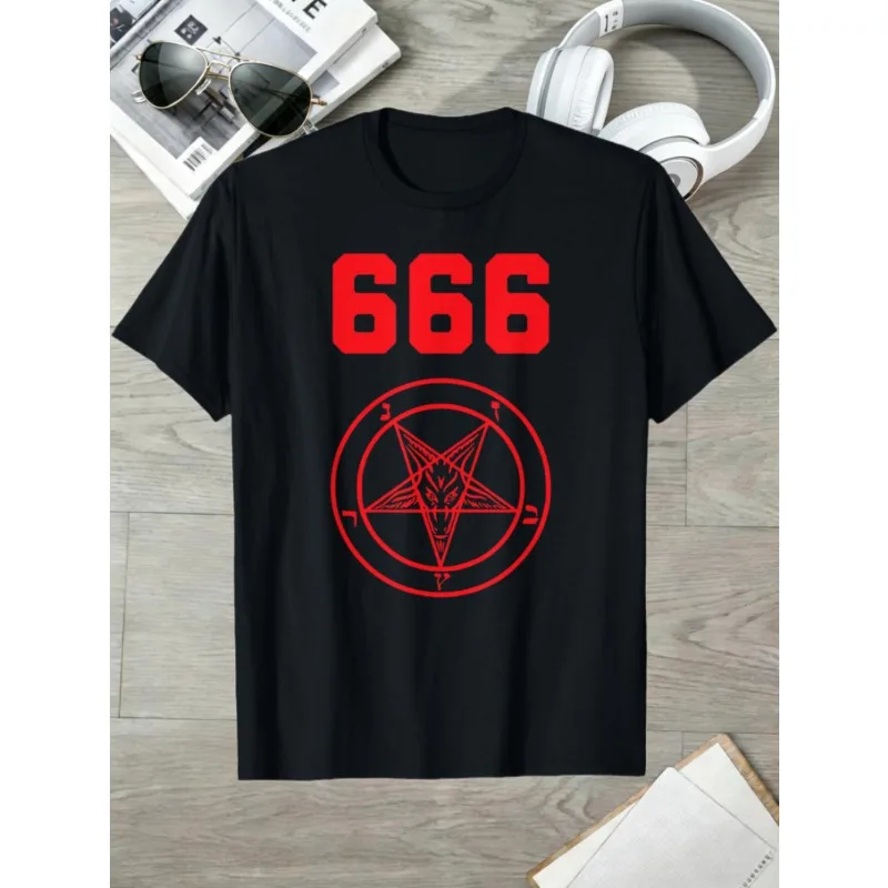 New Yilun 666 Devil - T-Shirt Featuring a Satanic Pentagram (Mark of The Beast) 180G 10000 Links