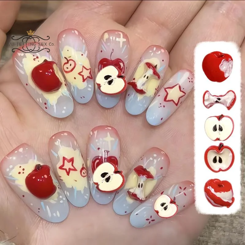 5/30 Stück DIY Nägel Teil Kreative Niedliche Simulierte Frucht Rotes Harz Nail Art Charms Gemaltes Obst Mehrere Form Nail Art Dekorationen