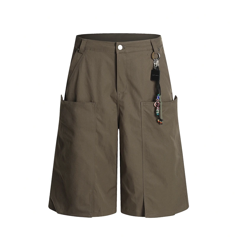 

GXFortune American Retro Deconstructed Patchwork Design Suit orts Seven-Foot Casual Pants Men Women Summer Leisure Mid-Pants