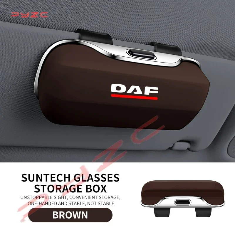 For DAF XF 95 105 CF LF VAN Car Visor Suglasses Glasses Holder Clip Organizer Box Protective Storage Case view 4