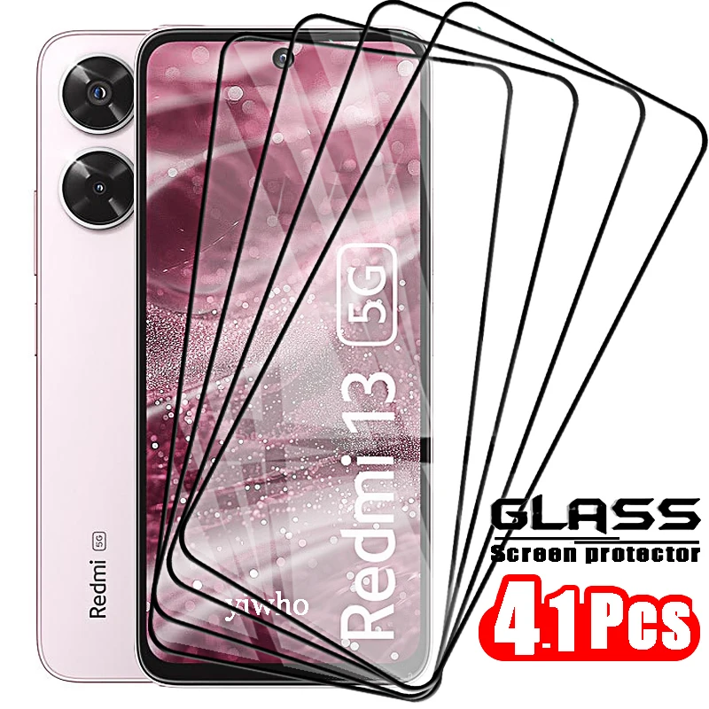 1-4pcs Protective Glass for Redmi 13 5G 4G 14C 13C 14R Screen Protectors Tempered Glass on Redmi Note 13 Pro 5G 4G Front Film