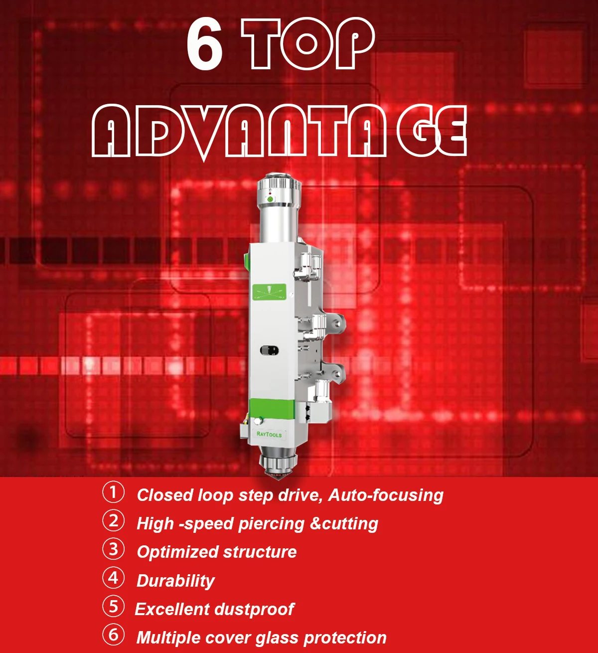 Bm109fc Raytools Fiber Laser Auto-Foucsing 2d Snijkop Met 1500W Vermogen