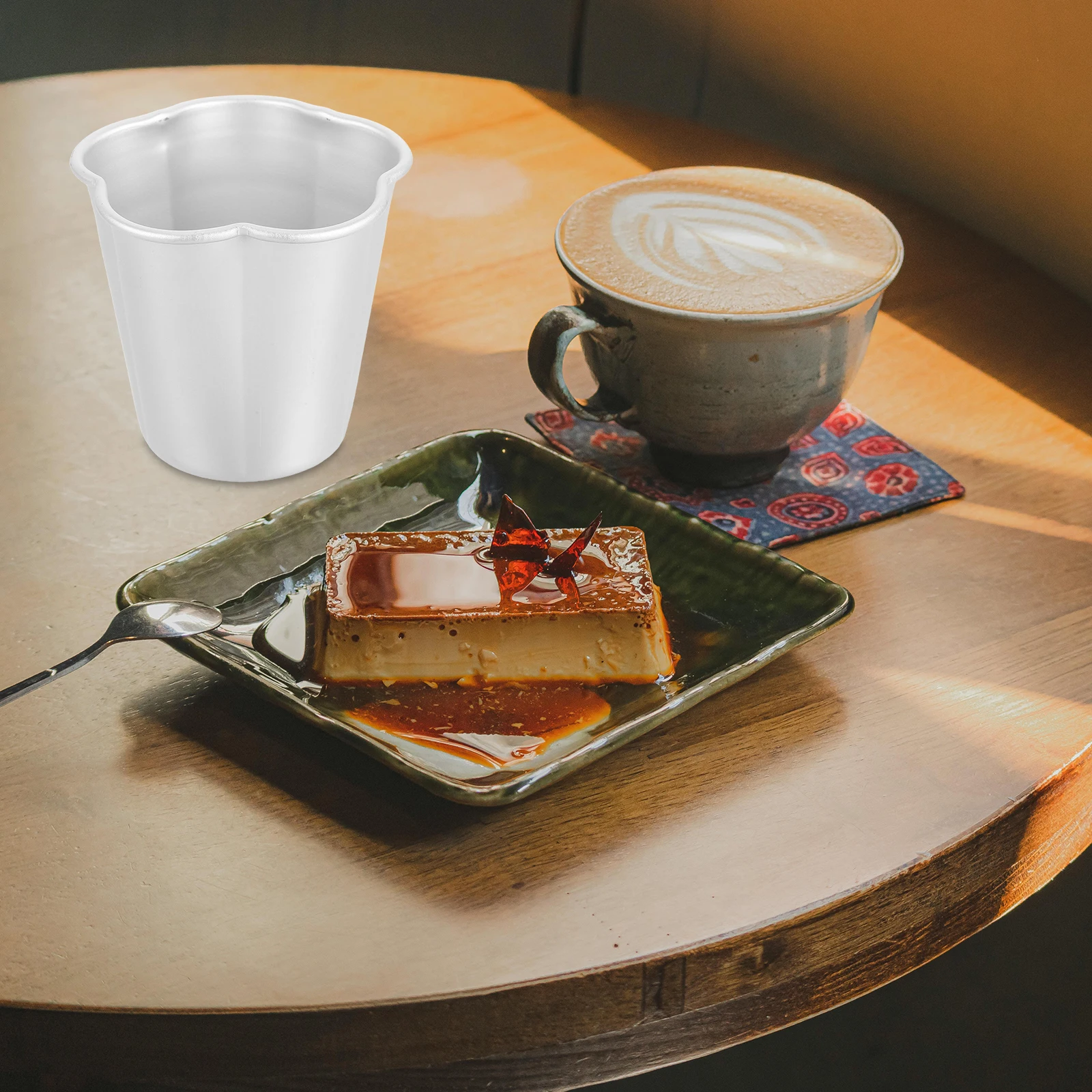 

6Pcs Mini Baking Moulds Aluminum Alloy Cake Molds Pudding Cup Jelly Mold Nonstick Small Tart and Cupcake Baking Supplies