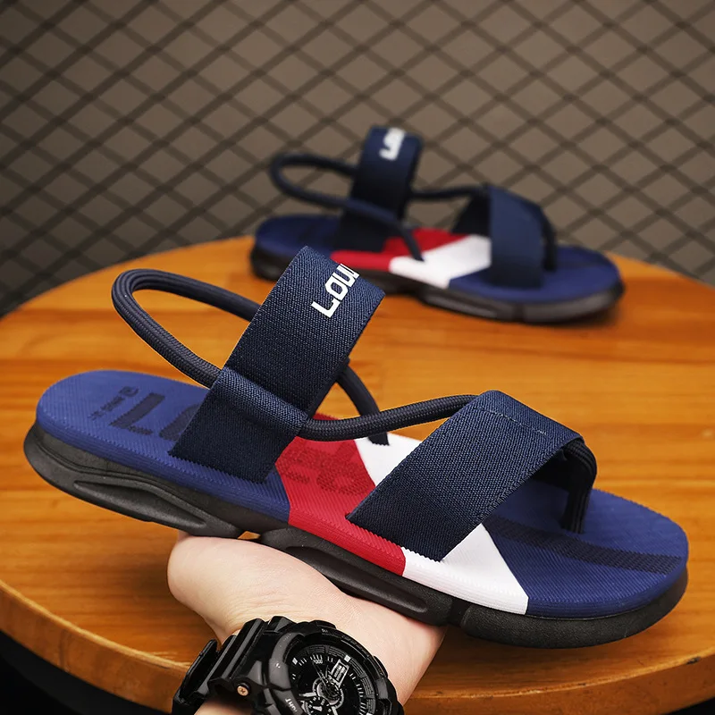 Sandalias informales antideslizantes de suela gruesa para hombre, zapatos cómodos de suela suave para exteriores, zapatos de playa de moda para hombre, Verano