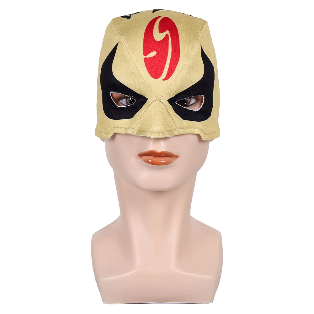 Men Iron Fist Cosplay Yellow Headgear Headband Mask Game Rivals Roleplay Headwear Outfits Halloween Party Costume Accessories view 2