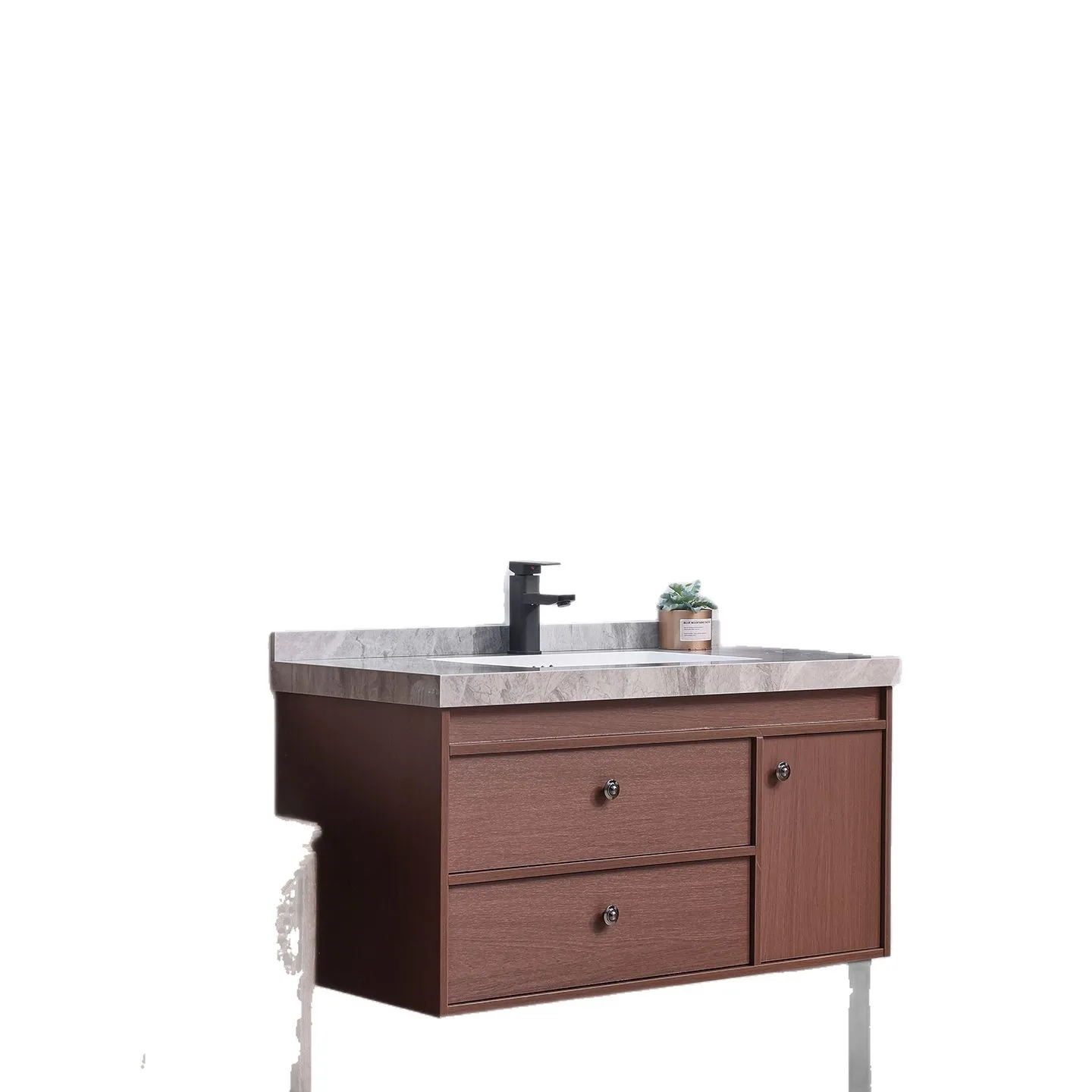 

Walnut color, antique, solid wood, bathroom cabinet, ceramic, integrated, toilet