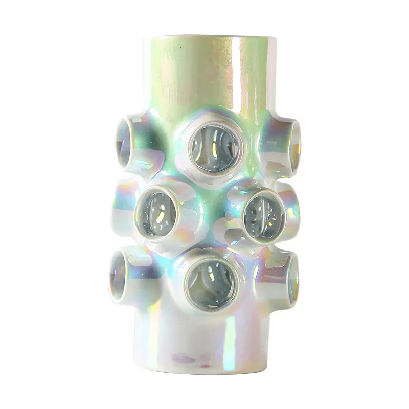 

Simple ceramic creative colorful hollow vase home model room entrance handicraft decorative ornament