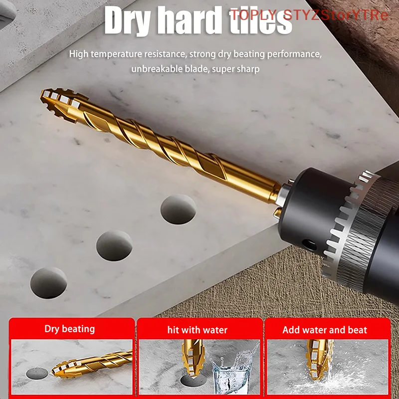 2/3/4/5PCS Upgraded Four-edged Sawtooth Drill Bit For Tile DrillingConcrete Special Electric Drill Ultra-high Hardness Drill Bit