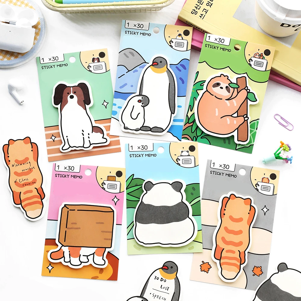 1 Pads Cute Sticky Post-it Note, Animal Sticky Post-it Note Pads Gift for Christmas Veterinary Office School Tab Party Supplies