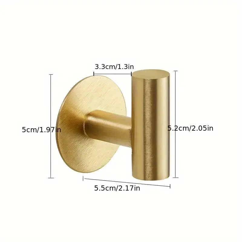 Stainless Steel Without Drilling Gold Wall Hanging Hook for Easy Installation Bathroom Kitchen Towel Rack Wall Decoration