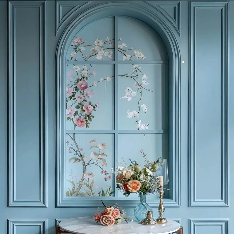 Mehofond Photography Backdrop Flower Door Girl Women Birthday Party Maternity Portrait Wedding Floral Art Texture Background